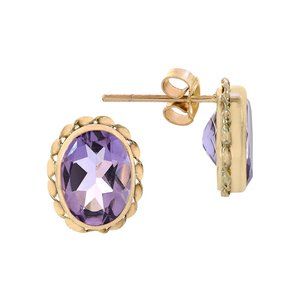 1.50 Ct. tw. Amethyst Earrings 10K Yellow Gold